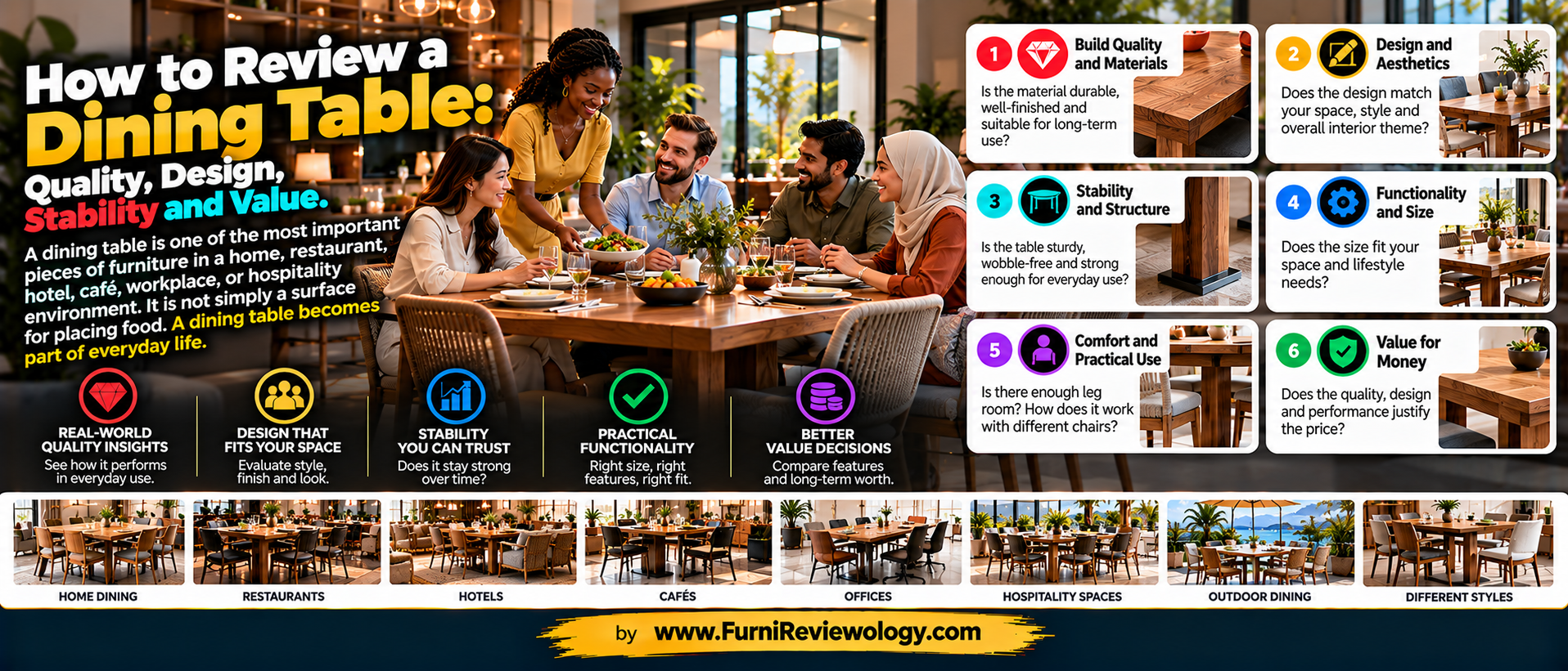 How to Review a Dining Table: Quality, Design, Stability and Value